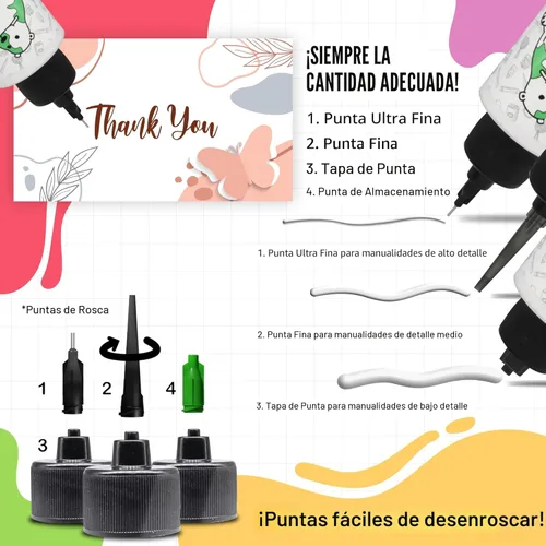 Miniatura 3 de Pegamento Bearly Art Precision Craft – El original – 4 oz – Kit de punta incluido – Se seca transparente – Punta de metal – Resistente a las arrugas