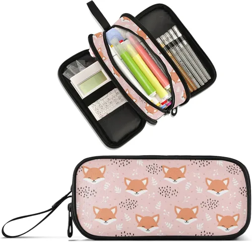 Miniatura 29 de Estuche para lápices de gran capacidad de los años 80 y 90, bolsa para lápices, oficina, escuela, bolsa grande para bolígrafos con almacenamiento