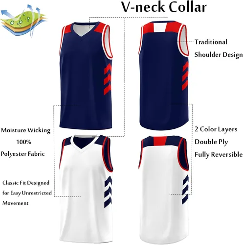 Miniatura 38 de KXK Camiseta de baloncesto reversible en blanco para hombre, uniforme de equipo, atlético, hip hop, camisetas de baloncesto S-4XL