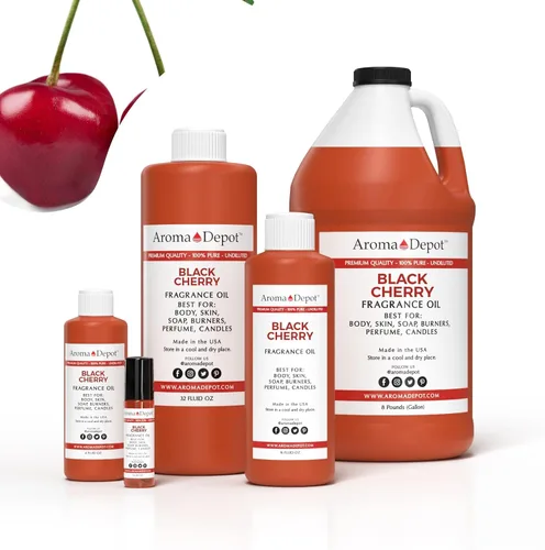 Miniatura 4 de Aroma Depot Aceite aromático de cereza negra de 4 onzas líquidas, aroma para hacer velas, hacer jabón, cera derretida, difusores, mezclas de aceite