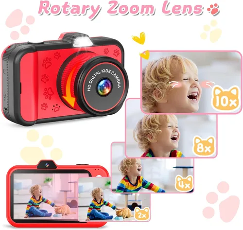 Miniatura 3 de Cámara para niños de CHAKEYAKE, cámara digital para niños pequeños con lente de zoom giratorio, pantalla grande de 3.5”, cámara de juguete de 1080P