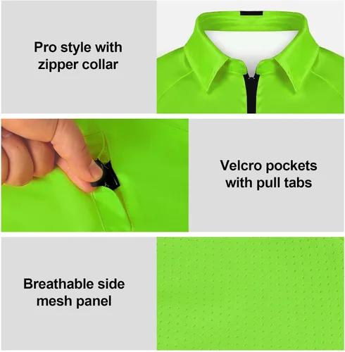 Miniatura 5 de Camisa de árbitro para hombre, camiseta de árbitro de fútbol amarillo/verde, camiseta oficial de árbitro de fútbol profesional para hombre