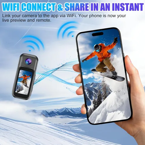 Miniatura 6 de OBEST Mini cámara corporal de 128 GB, cámara de acción de tamaño pulgar 1080P con pantalla táctil LCD de 1.5 pulgadas y estuche de carga, grabación