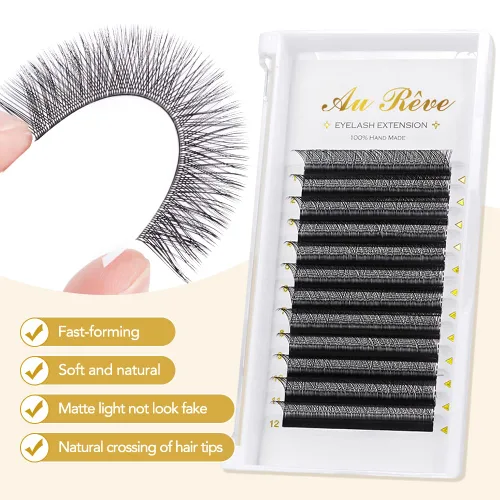 Miniatura 2 de Extensiones de pestañas YY, extensiones de pestañas Y, rizo D, 0.003 in, 0.472 in, bandeja mixta en forma de Y, volumen 4D, pestañas postizas de uso