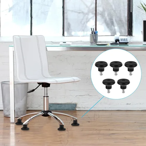 Miniatura 4 de NUOBESTY 5 ruedas para silla de oficina, ruedas de goma para silla de repuesto, ruedas para silla de silla, ruedas giratorias para ruedas fijas
