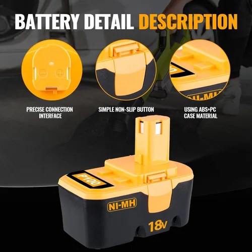 Miniatura 4 de VANTTECH Reemplazo de batería P100 de 18 V Ni-Mh de 4.8 Ah para batería Ryobi de 18 V P100 P101 ABP1801 ABP1803 BPP1820 compatible con herramientas