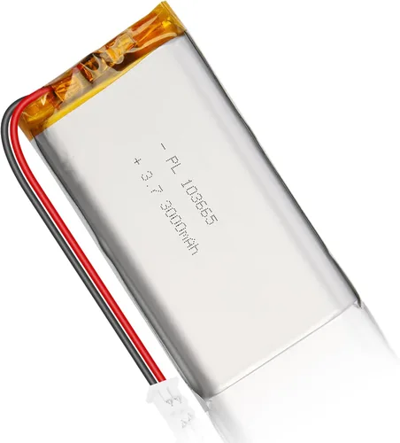 103665 3.7V 3000mAh LiPo Batería - Batería recargable de polímero de litio con placa de protección y conector Micro JST 1.25 para dispositivo