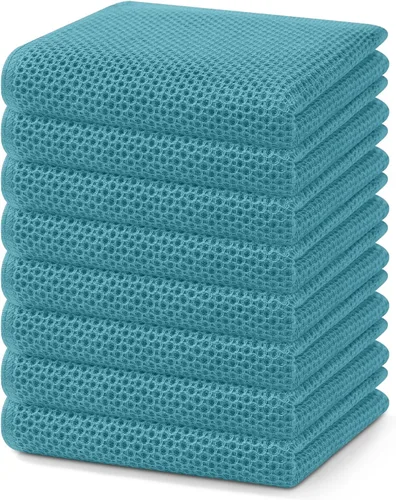Miniatura 264 de Homaxy Paños de cocina de 100% algodón con tejido de gofre, ultra suaves, absorbentes, de secado rápido, 12 x 12 pulgadas, paquete de 6, amarillo