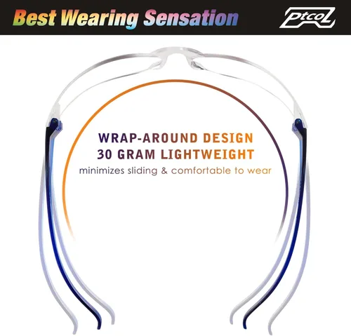 Miniatura 5 de 28 unidades de gafas de seguridad en 7 colores (paquete grande de 24+4) Gafas protectoras unisex transparentes antiarañazos, lentes resistentes a