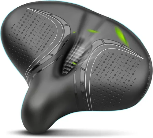 Miniatura 9 de BLUEWIND Asiento de bicicleta de gran tamaño, asiento de bicicleta ancho, diseño de respaldo novedoso para bicicleta eléctrica, ajuste universal
