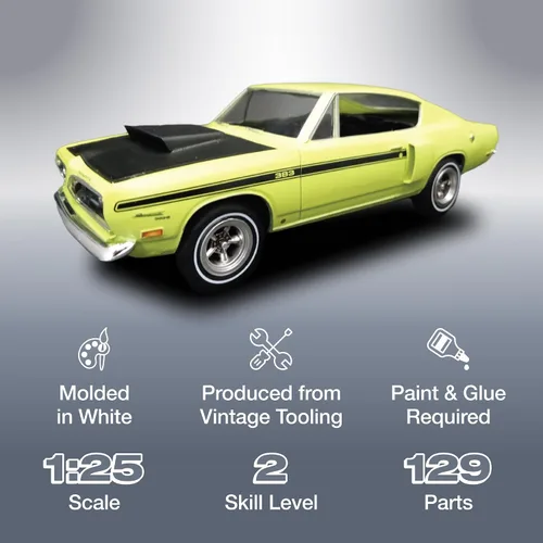 Miniatura 2 de MPC 1969 Plymouth Barracuda 1:25 Escala Modelo Kit