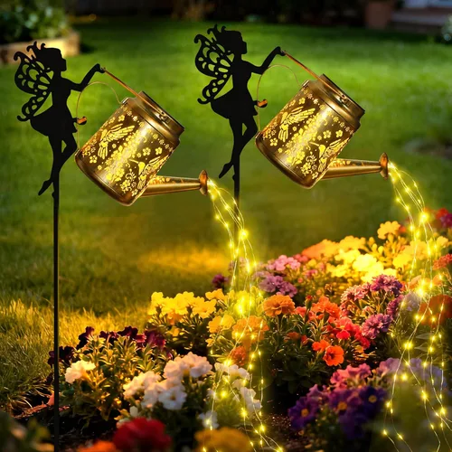 Miniatura 7 de X-PREK Luces solares impermeables para exteriores, luces solares de jardín de hadas, decoración al aire libre, regadera solar de colibrí, regalos