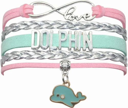 Pulsera de delfín Infinity Love Cute Dolphin Jewelry Dolphin Regalos para mujeres, niñas, hombres, niños, amantes de delfines regalos
