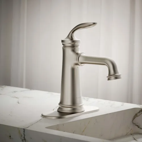 Miniatura 2 de KOHLER 27379-4K-BN Bellera - Grifo de baño de una sola manija con montaje de drenaje emergente, grifo de lavabo de baño de un agujero, 1.0 gpm