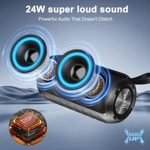 Miniatura 3 de Altavoz Bluetooth con sonido estéreo HD de 360°, nuevo altavoz inalámbrico portátil IPX7 impermeable, llamada HD, emparejamiento TWS, micrófono Negro