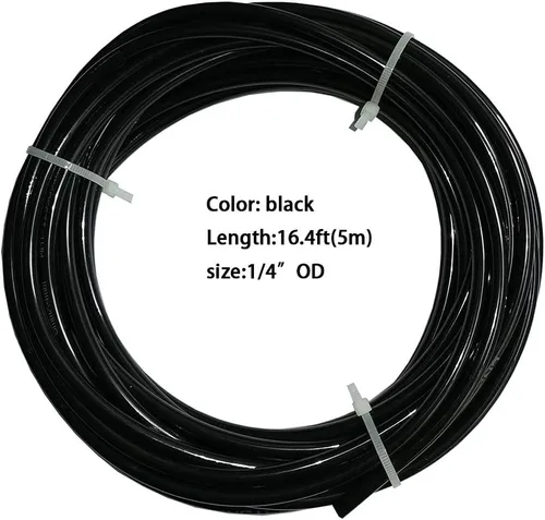 Miniatura 2 de Tubo de 1/4 pulgada O.D. Longitud 16.4 pies (16.4 ft) Tubo de filtro de agua RO negro PE, uso con sistemas de ósmosis inversa, filtros de agua