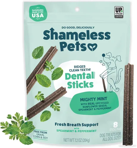 Miniatura 11 de Shameless Pets Golosinas dentales para perros, Carrate Chomp, palitos dentales saludables con soporte para la piel y el pelaje para limpieza