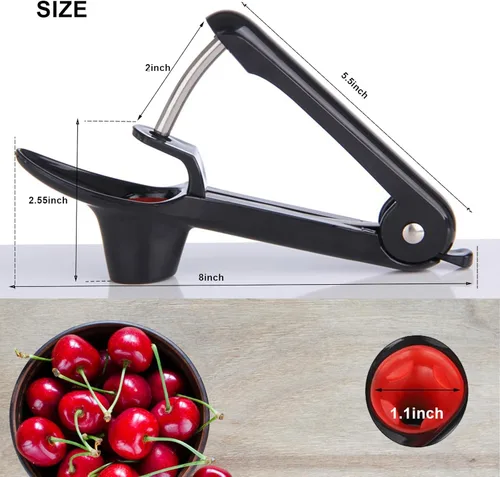 Miniatura 4 de Herramienta para picar cerezas, herramienta de picadura de acero inoxidable resistente, herramienta portátil de semillas de cerezas con diseño