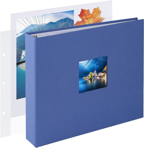 1DOT2 8x8 DIY pequeño álbum de recortes con 3 anillas, álbum de fotos diario con 30 fundas de plástico, 60 páginas y cubierta de tela para bebé,