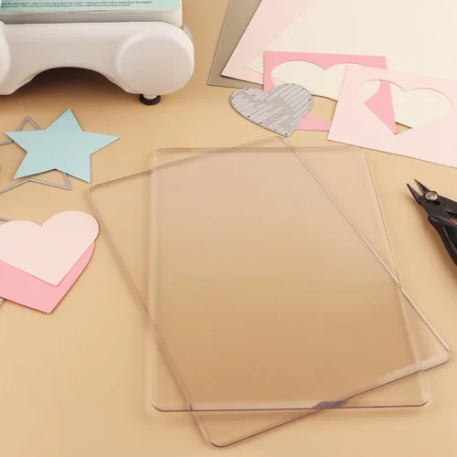 Miniatura 8 de BAOFALI 2 unidades/1 par de almohadillas de corte estándar para máquina de troquelar; placas de corte de plástico de policarbonato transparente, 2