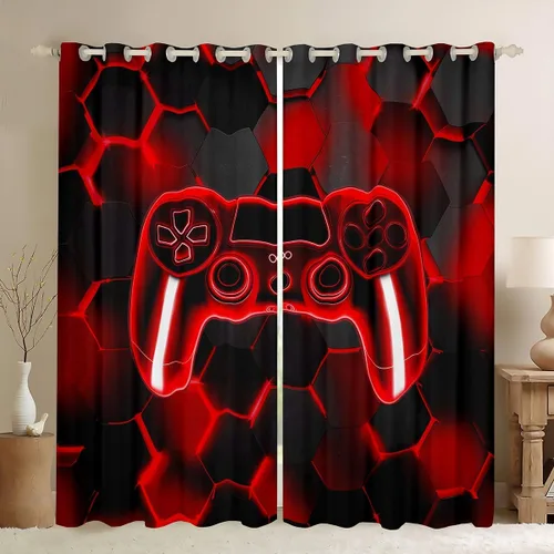 Miniatura 22 de Feelyou Cortinas de ventana para jugadores, cortinas de juego para niños, niñas y adolescentes, decoración de habitación, consola de juego, cortinas