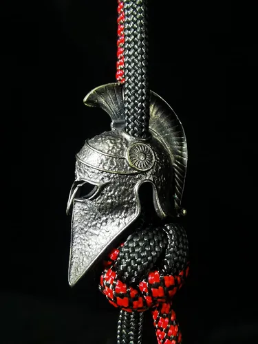Miniatura 4 de Retro latón poderoso casco edc perlas llavero DIY accesorios cuentas de paracord