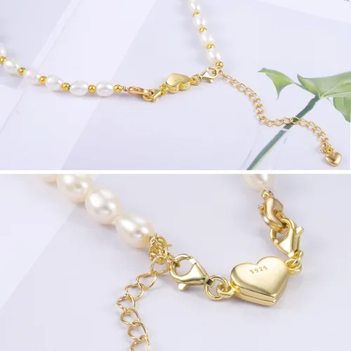 Miniatura 6 de Collar magnético de corazón de oro de 14 quilates, cierres y cierres de plata de ley 925, cierre de langosta doble, cierres magnéticos de joyería