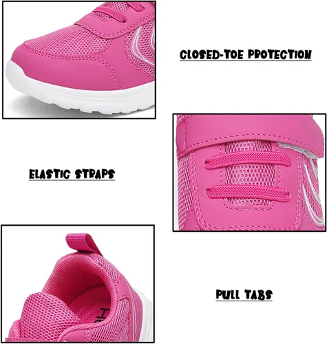 Miniatura 3 de hecodi Tenis deportivos para niños, ligeros, transpirables, con correa lavable, para correr, caminar