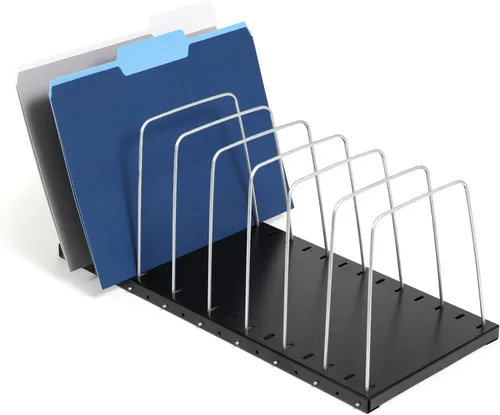 Miniatura 4 de Huron Alambre de acero ajustable vertical 8-Slot escritorio archivo archivador organizador almacenamiento