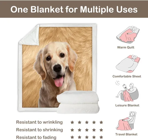 Miniatura 164 de Autumn Teddy Dog Patchwork Sherpa Blanket Fall Cozy Throw Blanket Cute Puppy Quilt Style Warm Soft Blanket for Couch Sofa Bedroom Decor 50x60 Inches