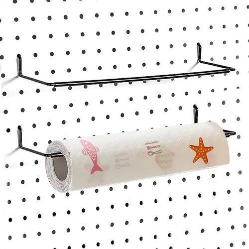 AccEncyc Paquete de 2 soportes para toallas de tablero de clavijas para toallas de papel, toallas de cocina, calcomanías, cintas, gran organizador