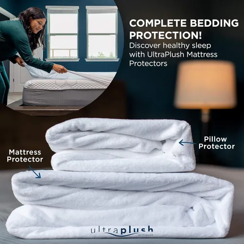 Miniatura 8 de UltraPlush - Juego de 2 protectores de almohada impermeables para cama king