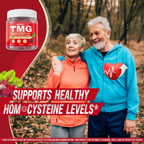 Miniatura 7 de Paquete de 2 gomitas TMG de 1000 mg de betaína anhidra + multivitamínico metilado y complejo B metilado (metilfolato B12 B6), magnesio, taurina