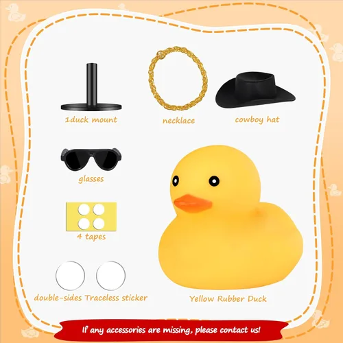 Miniatura 2 de Patos de goma con soporte de enchufe de pato, patos de automóvil para tablero de instrumentos, pato para decoración de Jeep y automóvil, divertido