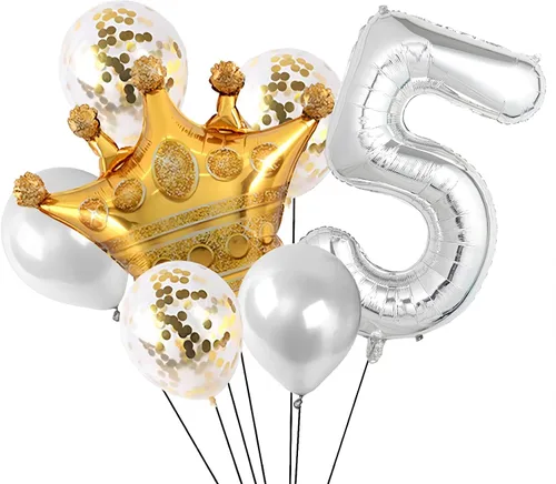 Miniatura 2 de Globos de números plateados de 40 pulgadas, globos de aluminio de Mylar con helio para cumpleaños, globo número 5 para fiestas, bodas, despedidas