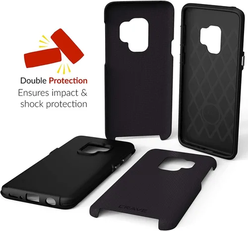Miniatura 6 de Crave Funda Dual Guard para Samsung Galaxy S9: A prueba de golpes, protección de doble capa - Negro