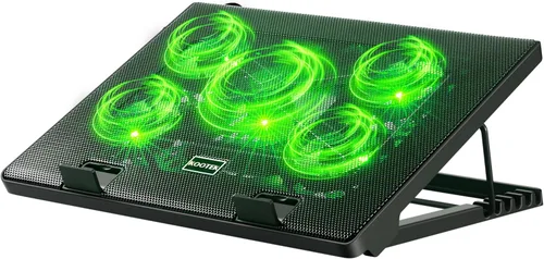 Miniatura 10 de Kootek Almohadilla de enfriamiento para computadora portátil de 12 pulgadas -17 pulgadas - Almohadilla para enfriamiento de 5 ventiladores Azul