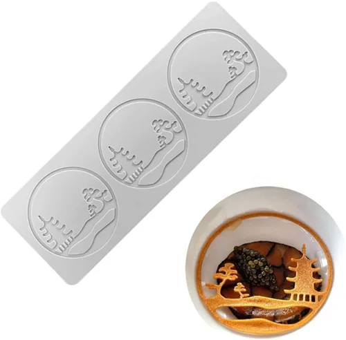 Miniatura 10 de TUKE Molde de silicona 3D para ramas de tuile de fondant para hornear, arcilla polimérica, manualidades de azúcar - Diseño de encaje de caramelo