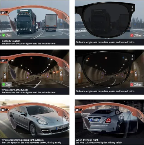 Miniatura 6 de YIMI Gafas de sol deportivas polarizadas fotocrómicas para hombre, ciclismo, pesca, conducción, protección UV, gafas antirreflejos 8177 Marrón