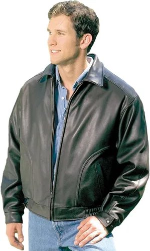 Miniatura 2 de REED Chaqueta de cuero All American Bomber para hombre, fabricada en EE. UU