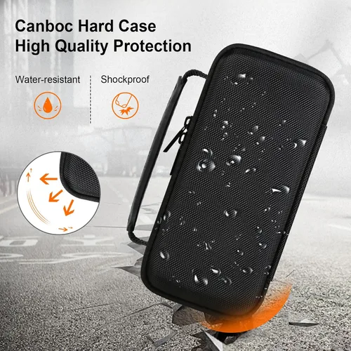Miniatura 4 de Canboc Estuche rígido de transporte para altavoz GPS Bushnell Wingman View Golf, bolsillo de malla para cables de carga y accesorios, negro+naranja