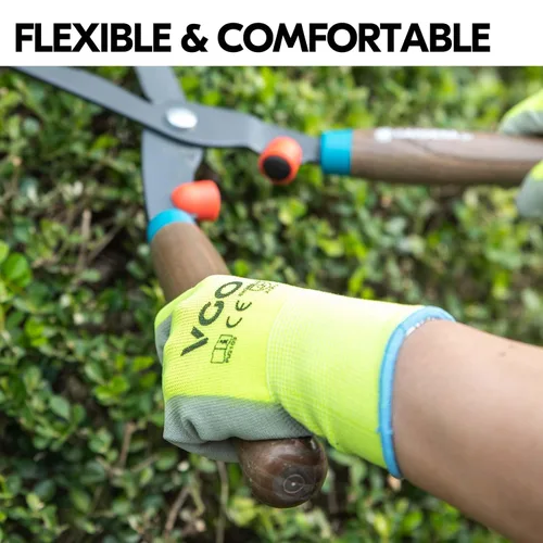 Miniatura 3 de Vgo... 10 pares de guantes de trabajo de seguridad, guantes de jardinería, revestimiento de poliuretano, guantes de inmersión, sin látex