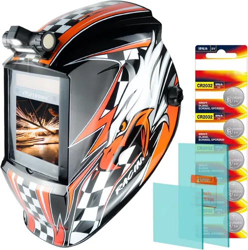Miniatura 9 de TRQWH Welding Helmet Auto Darkening Large Viewing True Color Solar Powered Welding Mask with 4 Arc Sensor Adjustable Wide Shade Range 4~5-8/9-13