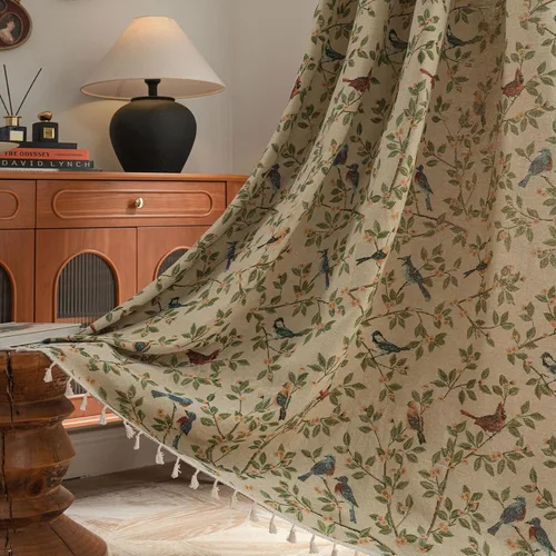 Miniatura 19 de ENJOYBRIDAL - 2 paneles de cortinas, florales, estilo bohemio, de granja, rústico o clásico, semitraslúcidas, con bolsillo para cortinero y borlas
