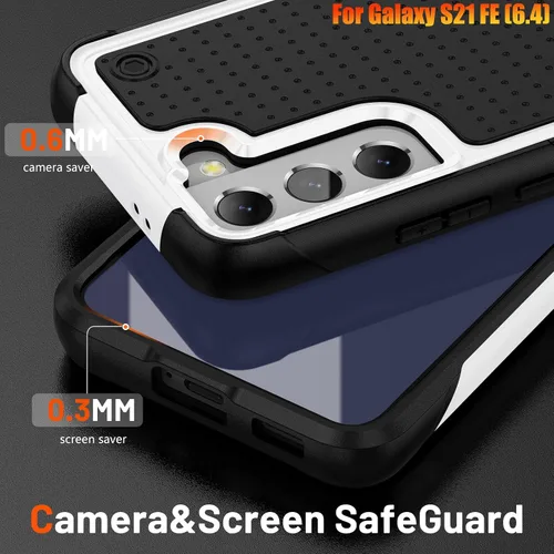 Miniatura 4 de Funda resistente para Samsung Galaxy S21 FE (5G) de 6.4 pulgadas, 4 esquinas con bolsas de aire [protección contra caídas de 12 pies], agarre