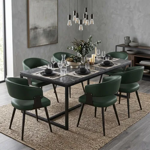 Miniatura 20 de Dining Chairs Set of 2, Modern Upholstered Faux Leather Kitchen Chairs with Curved Back, Easy to Assemble & Clean for Dining Room, Restaurant, Cafe