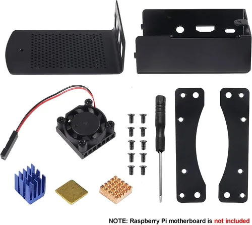Miniatura 5 de Caja de metal para Raspberry Pi 3 para RPi 3, carcasa protectora de aluminio, carcasa montada en la pared con doble ventilador de refrigeración