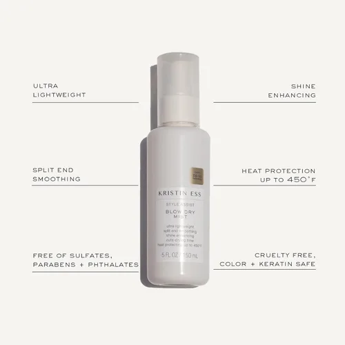 Miniatura 5 de Kristin Ess Hair NANOBLACK - Rizador automático de cerámica de 11/4 pulgadas + spray protector de calor para secado por soplado y secado