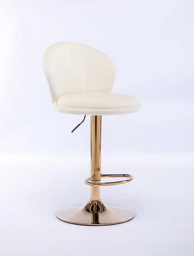 Miniatura 9 de Juego de 2 taburetes de bar, taburete de bar de terciopelo, taburete de bar giratorio de 360° ajustable con base de metal, respaldo alto