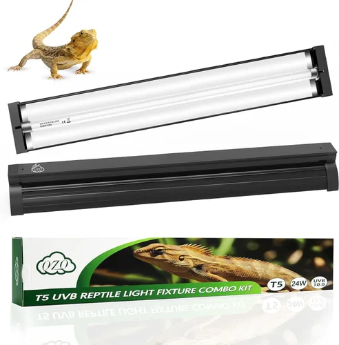 Miniatura 11 de QZQ T5 UVB - Kit combinado de luces para reptiles de 8 W, luz UVB para reptiles con salida UVB conmutable 5.0 y 10.0, lámpara de campana de terrario